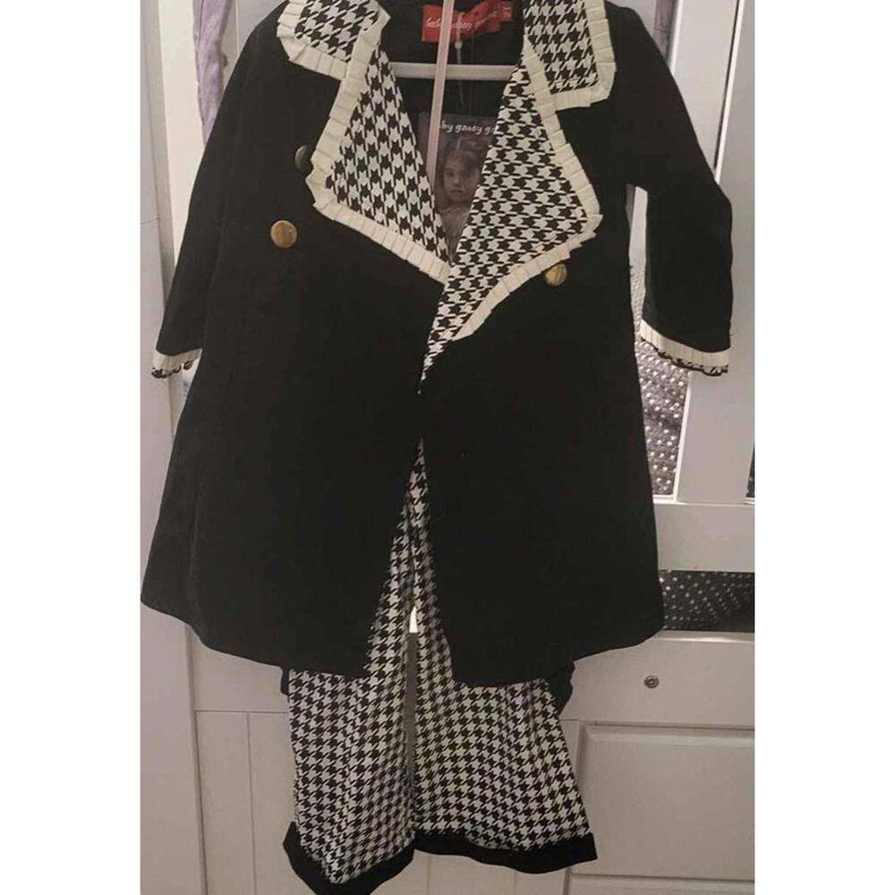 2T Baby Gassy Gooma Hounds tooth Print 3 Piece Suit NWT